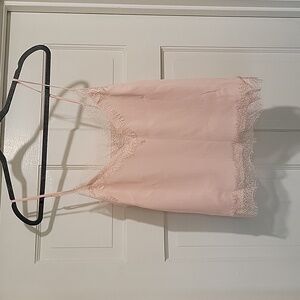 LOFT Soft Pink Womens Lace Trim Cami, Slip Top Coquette Sz M